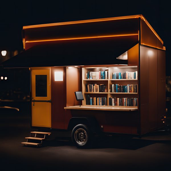 Mobile Library Vehicle - Brown - Parking Lot